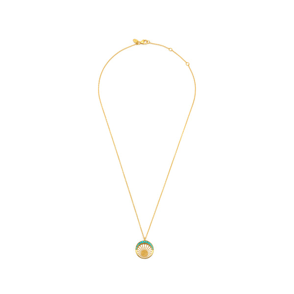 Gold & Turquoise Moonlight Pendant