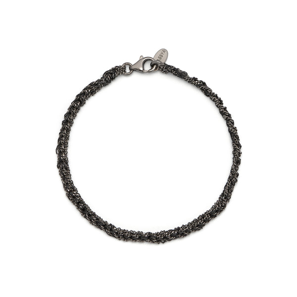 Rhodium & Black Friendship Bracelet