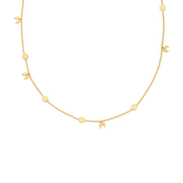 Gold Sun & Moon Necklace