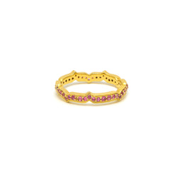Gold & Pink Sapphire Oriental Eternity Ring