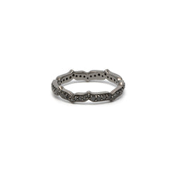 Rhodium & Black Diamonds Oriental Eternity Ring