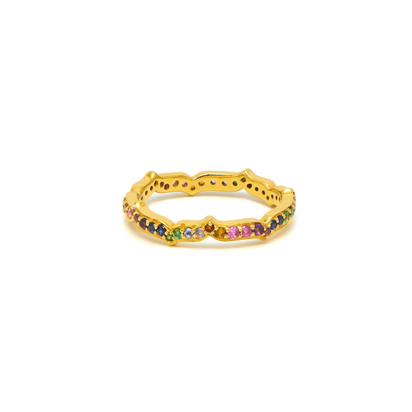 Gold & Multicolour Oriental Eternity Ring