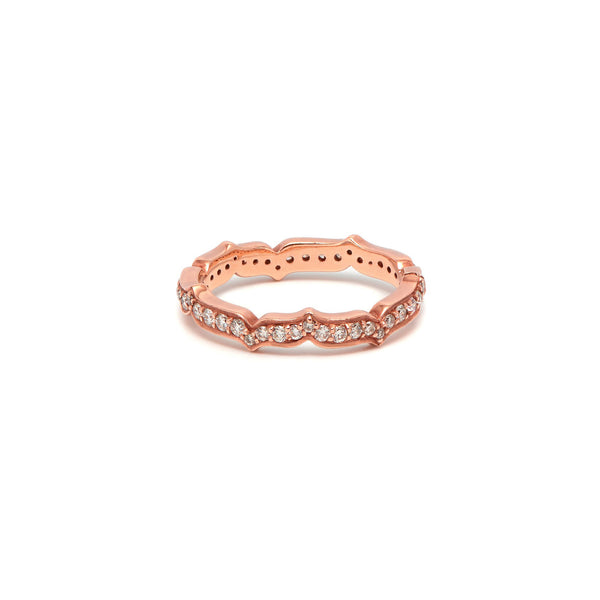 Rose Gold & White Diamonds Oriental Eternity Ring