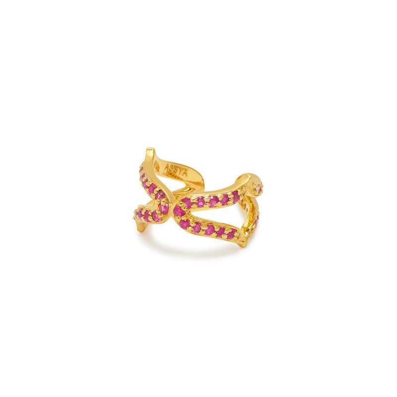 Gold & Ruby Oriental Ear Cuff