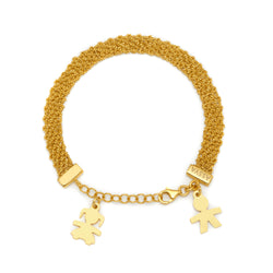 Gold Boy & Girl Charm Bracelet