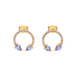 Gold & Tanzanite Lucky Earrings