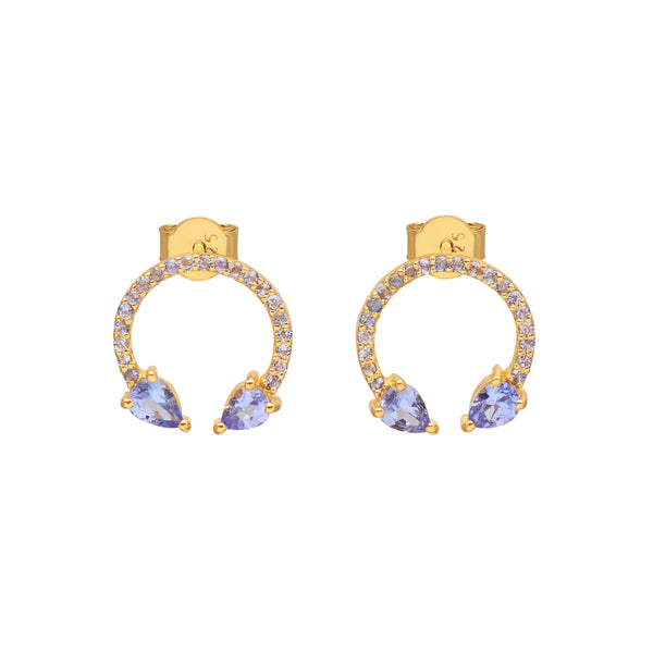 Gold & Tanzanite Lucky Earrings