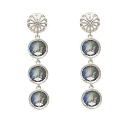 Silver & Labradorite Rocks Goddess Earrings