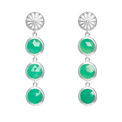 Silver & Chrysoprase Rocks Goddess Earrings