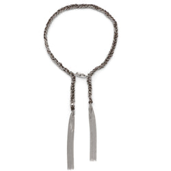 Silver & Brown Tassel Bracelet