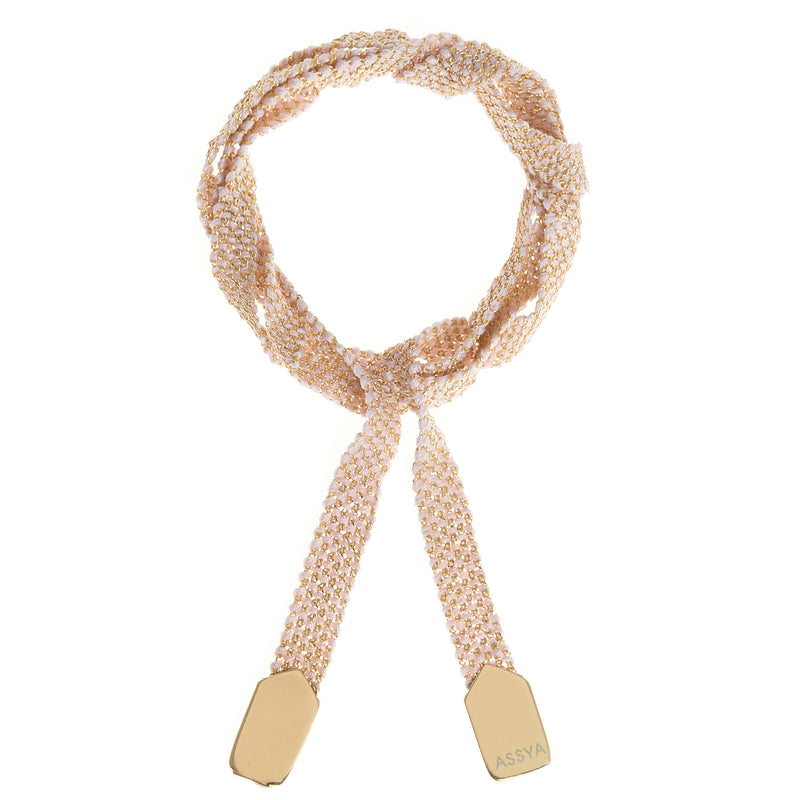 Gold & Baby Pink Wrap Bracelet