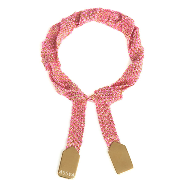 Gold & Pink Wrap Bracelet