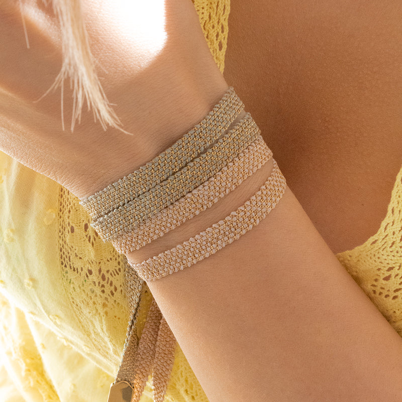 Gold & Pink Wrap Bracelet