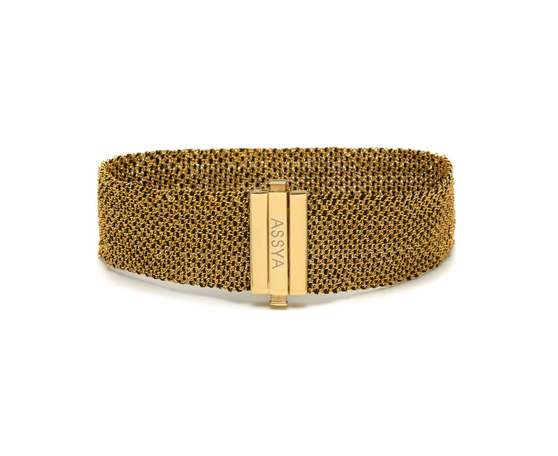 Gold & Black Weaved Bracelet 2cm