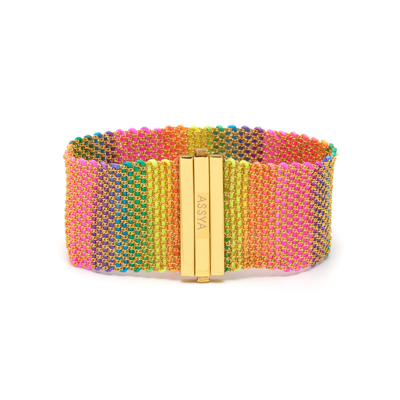 Rainbow Silk Weaved Cuff