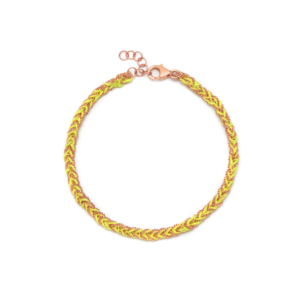 Rose Gold & Neon Yellow Friendship Bracelet